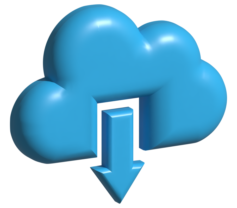 3d icon cloud download