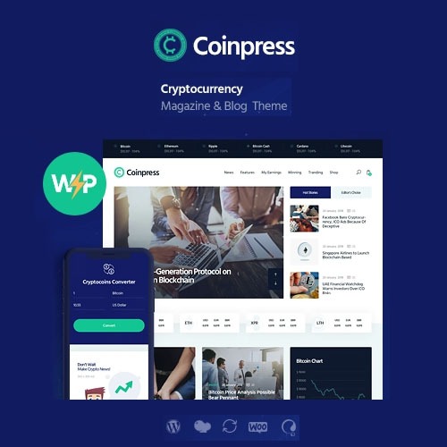 Coinpress | ICO Cryptocurrency Magazine & Blog WordPress Theme